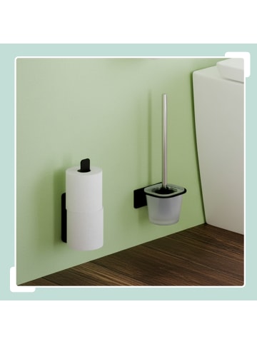 relaxdays Ersatzrollenhalter in Schwarz - (B)3 x (H)22 x (T)6,5 cm