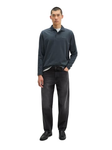 Marc O'Polo Langarm-Poloshirt relaxed in Peppercorn Grey