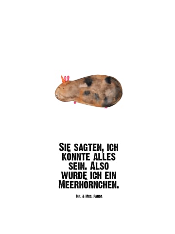 Mr. & Mrs. Panda Getränkeflasche Einhorn Meerschweinchen mit Spruch in Weiß