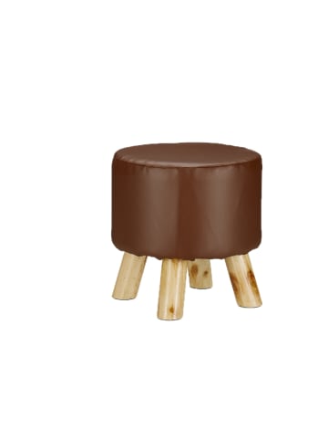 relaxdays Hocker in Braun - (H)30 x Ø30 cm