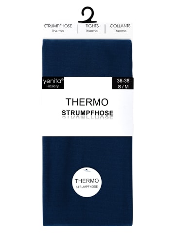 Yenita® 2er Pack Thermostrumpfhosen mit Innenfleece in blau