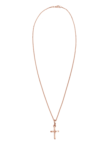 Elli Halskette 925 Sterling Silber Kreuz in Rosegold