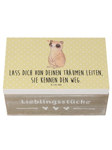 Mr. & Mrs. Panda Aufbewahrungsbox Plumplori Glücklich mit Spruch in Gelb Pastell