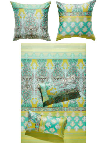 Erwin Müller Mako-Satin Bettwäsche in grün-gelb