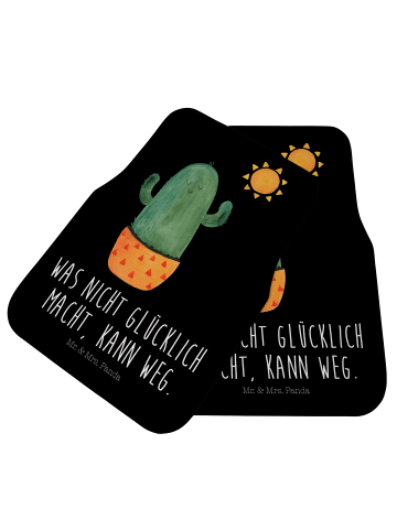 Mr. & Mrs. Panda Fahrer Autofußmatte Kaktus Sonne mit Spruch in Schwarz