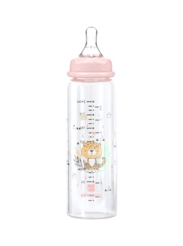 Kikkaboo Baby Glasflasche Savanna 240ml in rosa