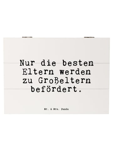 Mr. & Mrs. Panda Holzkiste Nur die besten Eltern... mit Spruch in Weiß