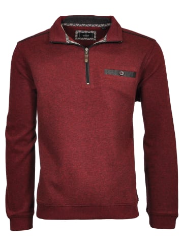 Ragman Sweatshirt mit Zipper in Bordeaux