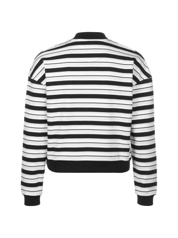 Lyle & Scott Sweatshirt Stripe Bomber in schwarz / weiß