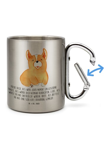 Mr. & Mrs. Panda Becher Corgie mit Spruch in Silber