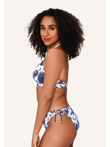 Linga Dore slip mit Schnur Bikini in Blue white print