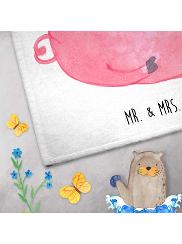 Mr. & Mrs. Panda Gästetuch Schweinchen Glühwein ohne Spruch in Weiß