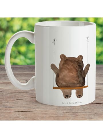 Mr. & Mrs. Panda Camping Tasse Bär Schaukel ohne Spruch in Weiß