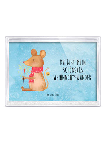 Mr. & Mrs. Panda Bilderrahmen Maus Weihnachten mit Spruch in Eisblau
