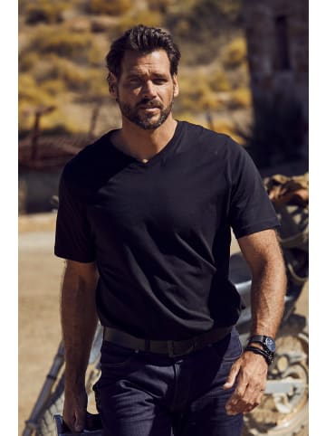 JP1880 Kurzarm T-Shirt in schwarz