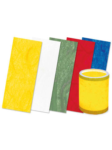 URSUS Laternenzuschnitte Strohseide Uni 5 Farben, 20x50cm, 25 Blätter - ab 3 Jahren