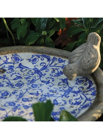 Esschert Design 2er-Set: Vogeltränke in blau/weiß