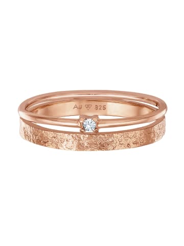 Elli Ring 925 Sterling Silber Ring Set in Rosegold