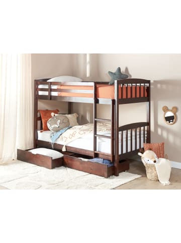 Beliani Hochbett REVIN in Braun - (W) 102 x (H) 150 x (L) 210 cm