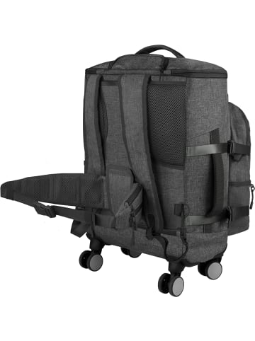 normani Reisetrolley mit kleinem 5L Rucksack und Hüftgurt in Anthrazit