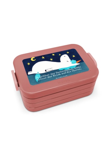 Mr. & Mrs. Panda Brotdose Einhorn Sternenhimmel Design mit Spruch in Rot Pastell