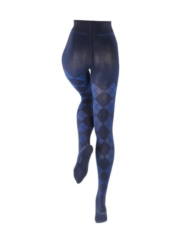 Burlington Strumpfhose Fine Argyle in Marine
