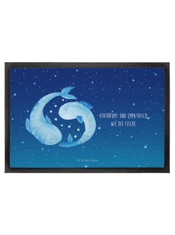 Mr. & Mrs. Panda Schmutzfänger Sternzeichen Fische mit Spruch in Sternenhimmel Blau