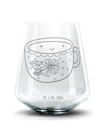 Mr. & Mrs. Panda Glasbecher Kaffee Tasse ohne Spruch in Transparent