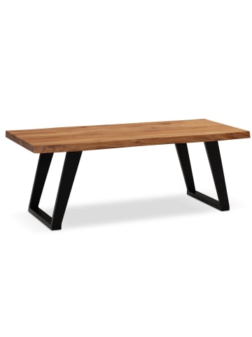 KADIMA DESIGN Couchtisch 120x60x46 cm Massivholz / Metall Baumkante, Design