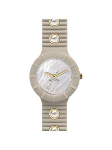 Hip Hop Analoguhr pearls weiss