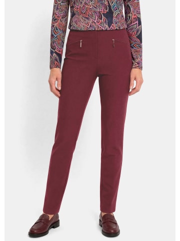GOLDNER Schlupfhose LOUISA mit Steppnähten in bordeaux