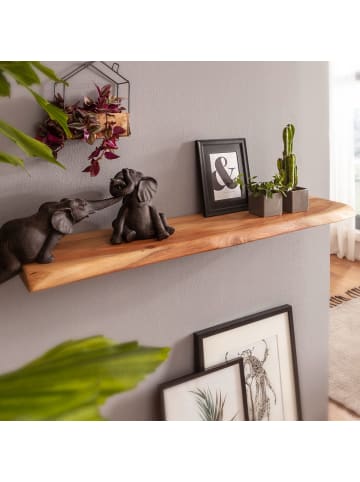 KADIMA DESIGN Wandregal | Akazie Massiv, 115cm, Baumkante, Schweberegal