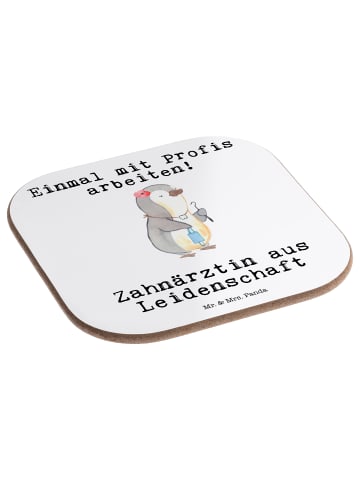 Mr. & Mrs. Panda Tischuntersetzer Zahnärztin Leidenschaft mit Sp... in Weiß