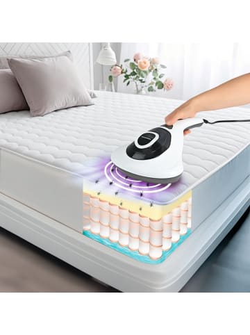 Clean Maxx Milben-Handstaubsauger mit UV-C-Licht 300W weiß/grau Weiß