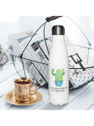 Mr. & Mrs. Panda Trinkflasche Kaktus Happy mit Spruch in Weiß