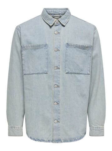Only&Sons Langarmhemd in Light Blue Denim