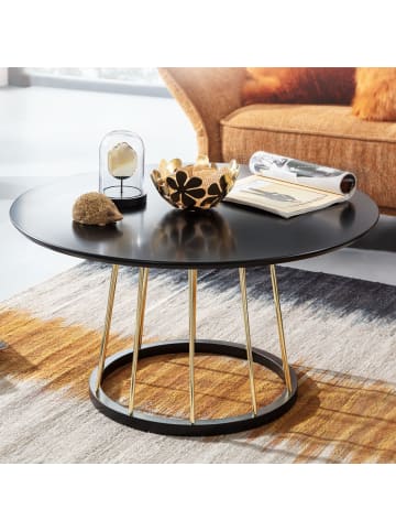 KADIMA DESIGN Couchtisch, Schwarzer und Goldener Wohnzimmertisch, Metallstruktur