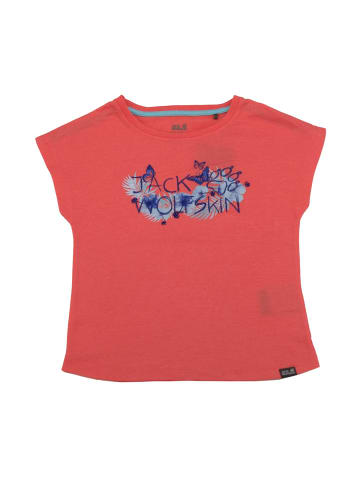 Jack Wolfskin Shirt Brand Tee Girl Baumwolle in Rot