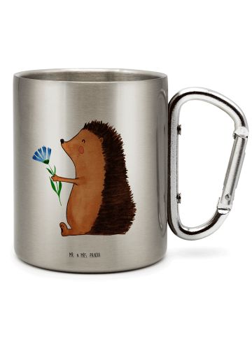 Mr. & Mrs. Panda Kaffeetasse Igel Blumen ohne Spruch in Silber