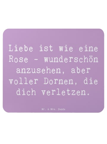 Mr. & Mrs. Panda Mauspad Spruch Rose Herzschmerz mit Spruch in Lavendeltraum