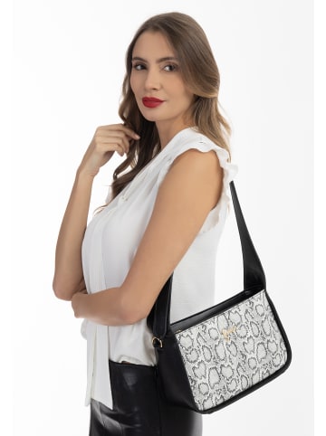 faina Damen Schultertasche in Weiss Schwarz