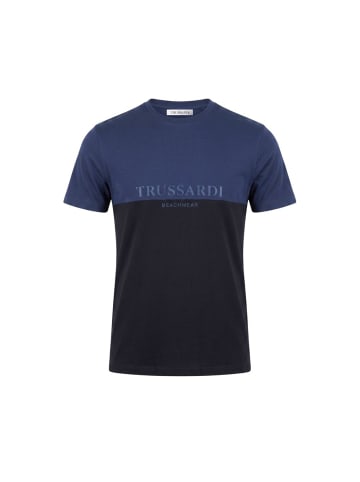 Blau Baumwolle Herren T-Shirt