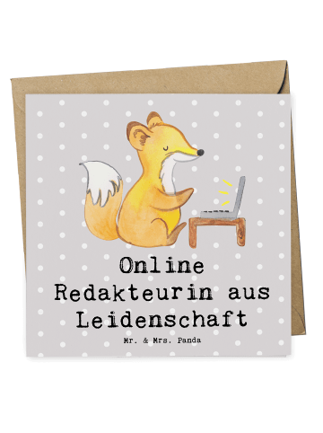 Mr. & Mrs. Panda Deluxe Karte Online Redakteurin Leidenschaft mi... in Grau Pastell