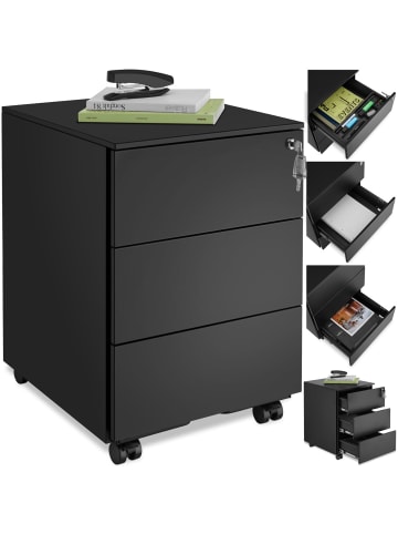 tectake Aktenrollschrank Magna 39 x 45 x 55 cm, schwarz