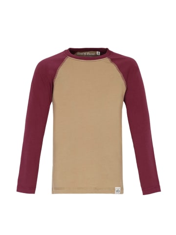 Band of Rascals Longsleeve " Raglan " in caramel-bordeaux