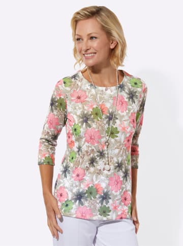 WITT WEIDEN Rundhals-Shirt in schlamm-hortensie-bedruckt