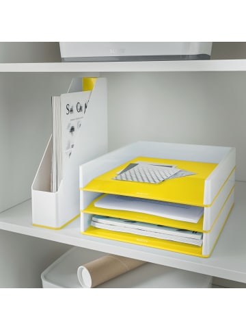 Leitz Briefkorb Wow Duo Colour A4 Polystyrol weiß/gelb