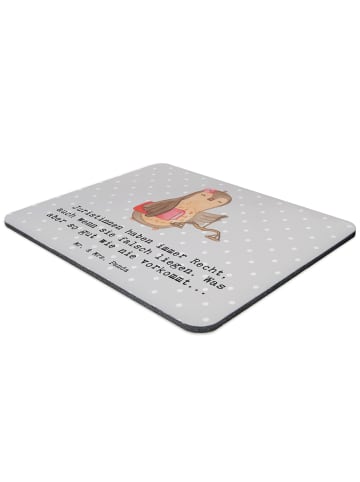 Mr. & Mrs. Panda Mouse Pad Juristin Recht mit Spruch in Grau Pastell