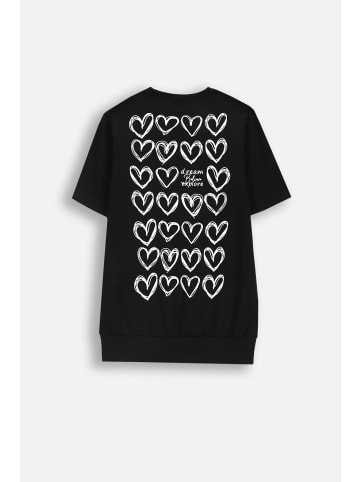 Coccodrillo Kleid aus Sweatshirtstoff mit kurzen Ärmeln in schwarz