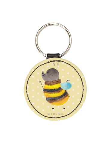 Mr. & Mrs. Panda Anhänger Hummel flauschig ohne Spruch in Gelb Pastell